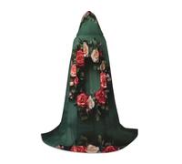 WBQLSL Romantic Rose Wreath Patterned L Wizard Cape, Suitable for Adults & Teens Cosplay, Full Size Range S, M, L