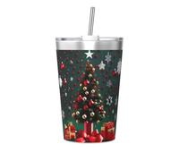 WBQLSL Round Ball Christmas Tree Insulated Straw Cup Ideal for Gym use or Carrying on The go