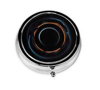 WBQLSL Round Mini Pill Box, 3 partitions, Portable Pill Box, can be Put into Wallet, Pocket, Light and Convenient Mysterious Cosmic Black Holes Pattern
