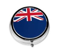 WBQLSL Round Mini Pill Box, 3 partitions, Portable Pill Box, can be Put into Wallet, Pocket, Light and Convenient Flag of The Turks and Caicos Islands Pattern