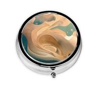 WBQLSL Round Mini Pill Box, 3 partitions, Portable Pill Box, can be Put into Wallet, Pocket, Light and Convenient Dunhuang Mystery Pattern