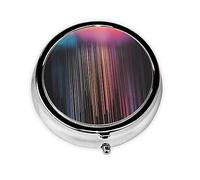 WBQLSL Round Mini Pill Box, 3 partitions, Portable Pill Box, can be Put into Wallet, Pocket, Light and Convenient Colorful Rainbow rain Pattern