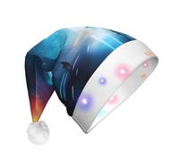 WBQLSL Science Fiction Future Printed LED Light-Up Party Hat, Suitable for Adults and Children, Christmas Party Props
