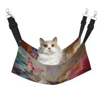 WBQLSL Sitting Grey cat Large Printed cat cage Hanging Hammock - Suitable for Cats, Ferrets, Puppies, Rabbits, Small Animals