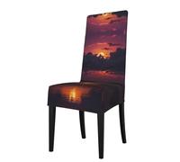 WBQLSL sky sunset Patterned dining chair covers with backrests removable and washable 20 x 18 inches