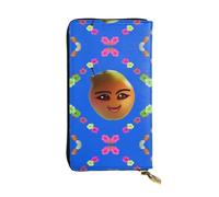 WBQLSL Smiley Yellow Pear Printed Small Leather Clutch - 7.5x4.1 inch Wallet