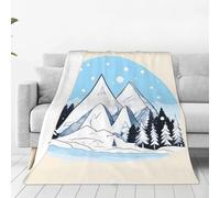 WBQLSL Snow-capped mountains Printing ultra-soft flannel blanket - Suitable for double beds, sofas, camping, and as a gift - (40"x30")