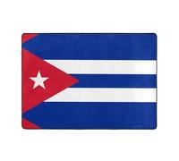 WBQLSL Soft and fluffy Cuban flag Print rug 80x58 inches, suitable for living room, office, balcony, bedside, coffee table mat