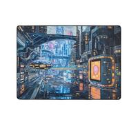 WBQLSL Soft and fluffy Cyber â€‹â€‹Grid Print rug 80x58 inches, suitable for living room, office, balcony, bedside, coffee table mat