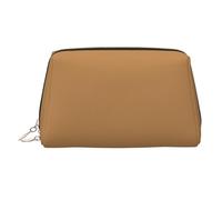 WBQLSL Solid Color Brown Leather Makeup Bag Cosmetic Storage Bag Suitable for Carrying Cosmetics with You