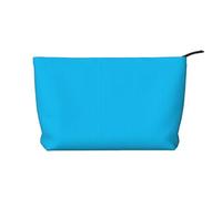 WBQLSL Solid color light blue Corduroy cosmetic bag - travel storage bag, can hold lipstick, powder and other cosmetics