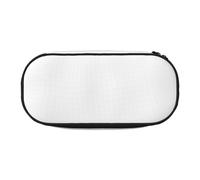 WBQLSL Solid color white Printed stationery storage bag - multi-grid layered pencil case portable student pencil bag