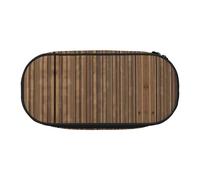 WBQLSL Solid wood pattern Large capacity pencil bag, multi-layer partition stationery storage bag - unisex learning office supplies