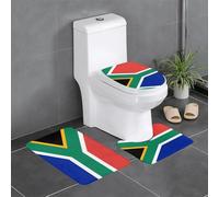 WBQLSL South Africa flag Pattern absorbent non-slip floor mat set of 3 - suitable for bathroom, bedroom, kitchen