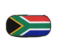 WBQLSL South Africa flag Printed stationery storage bag - multi-grid layered pencil case portable student pencil bag