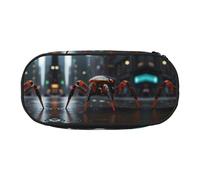 WBQLSL Spider super realistic Printed stationery storage bag - multi-grid layered pencil case portable student pencil bag