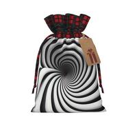 WBQLSL spiral optical illusion gif Gift drawstring bag, Christmas party supplies decoration bag, Christmas burlap gift bag 8.3 * 11.8 inches