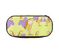 WBQLSL Standing Owl Large capacity pencil bag, multi-layer partition stationery storage bag - unisex learning office supplies