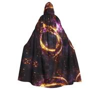 WBQLSL Star Ring UniverseAdult Halloween hooded cape, perfect for Halloween, costume parties,and cosplay.