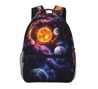 WBQLSL Starry Space Universe Lightweight travel backpack suitable for hiking, business trips, camping, fitness, school, university, and other occasions, featuring a multi-pocket design.