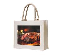 WBQLSL steak Printed Canvas Tote | Lightweight Storage Bag Perfect for the Beach, Picnics, and Everyday Shopping