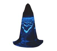 WBQLSL Straight line maze Patterned L Wizard Cape, Suitable for Adults & Teens Cosplay, Full Size Range S, M, L