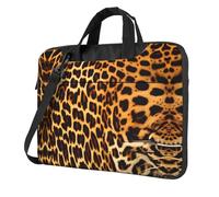 WBQLSL Stripes on leopards 15.6 inch Printing laptop crossbody bag and briefcase, easy to carry for business trips and work