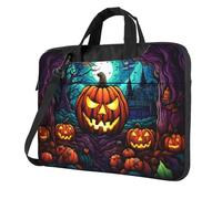 WBQLSL Sturdy and durable laptop bag, suitable for business and study | Terror Pumpkin Printed Laptop Bag With Smooth Double Zippers, Suitable For Business And Study