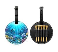 WBQLSL Submarine Coral Rays Fashionable Printed Golf tee Storage Bag - Lightweight Design for Quick tee Storage