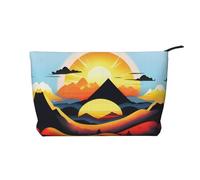 WBQLSL Sunrise Mountain Pattern cosmetic bag - lightweight and compact zipper closure clutch, daily cosmetic storage bag