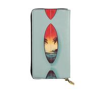 WBQLSL surfboard Stylish leather wallet, 7.48 x 4.13 inch long zippered coin purse, convenient travel cash wallet