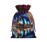 WBQLSL Sydney Opera House Burlap gift bag - 8.3x11.8 inch drawstring bag Party decoration supplies