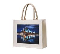 WBQLSL Sydney Opera House Printed Canvas Tote | Lightweight Storage Bag Perfect for the Beach, Picnics, and Everyday Shopping