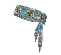WBQLSL Tennis Sports Headband, Unisex Fitness Sports Double-Sided Headband, Playing Ball, Morning Run Koi Fish Pattern