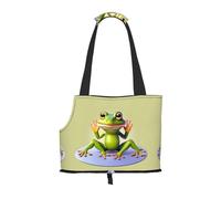 WBQLSL The funny frog doing yoga Patterned Pet Travel Bag - Small Pet Shoulder Bag for Cars and People