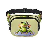 WBQLSL The Funny Frog Doing Yoga Patterned Stylish Waist Bag, Lightweight Travel Sports Bag, Waterproof and wear-Resistant