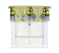 WBQLSL The funny frog doing yoga Printed blackout curtains 54x18 inches, for simple partition curtains for doors and windows