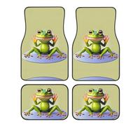 WBQLSL The funny frog doing yoga Printed car mats, set of 4 | for cars, SUVs, trucks | easy to clean