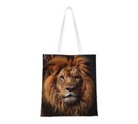 WBQLSL The Lion's Gaze Shopping Bag, Unisex Hand Tote Lightweight Canvas Bag, Suitable for Shopping, Event Promotion, Travel, Work Reusable Tote Bag,