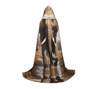 WBQLSL The majestic elephant Patterned L Wizard Cape, Suitable for Adults & Teens Cosplay, Full Size Range S, M, L