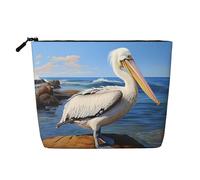 WBQLSL The Mighty Pelican Patterned travel cosmetic bag, multifunctional storage bag, specially designed for daily necessities storage,