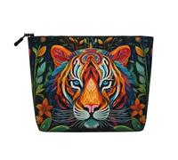 WBQLSL The mighty tiger. Patterned travel cosmetic bag, multifunctional storage bag, specially designed for daily necessities storage, Black, One Size