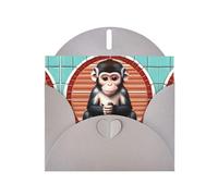 WBQLSL The silent monkey Gray Holiday Cards - Perfect for birthdays, weddings, and Christmas cards