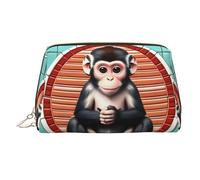 WBQLSL The Silent Monkey Leather Makeup Bag Cosmetic Storage Bag Suitable for Carrying Cosmetics with You