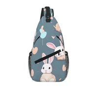 WBQLSL The silent monkey Patterned Travel Crossbody Bag, Perfect for Daily Commutes, Cycling, Hiking, and Urban Adventures, Cartoon Cute Bunny, One Size