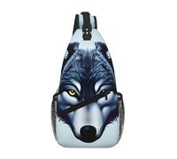 WBQLSL The silent monkey Patterned Travel Crossbody Bag, Perfect for Daily Commutes, Cycling, Hiking, and Urban Adventures, Fierce Wolf Head, One Size