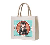 WBQLSL The silent monkey Printed Canvas Tote | Lightweight Storage Bag Perfect for the Beach, Picnics, and Everyday Shopping