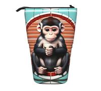WBQLSL The Silent Monkey Printed Retractable Pencil case, Perfect for Makeup, Stationery, or a Coin Purse.