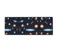 WBQLSL The Solar Family Patterned Keyboard and Mouse Pad 11.8 x 31.5 inches Perfect for Gaming and Laptop Office
