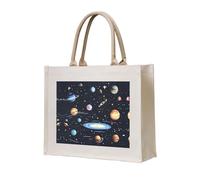 WBQLSL The Solar Family Printed Canvas Tote | Lightweight Storage Bag Perfect for the Beach, Picnics, and Everyday Shopping